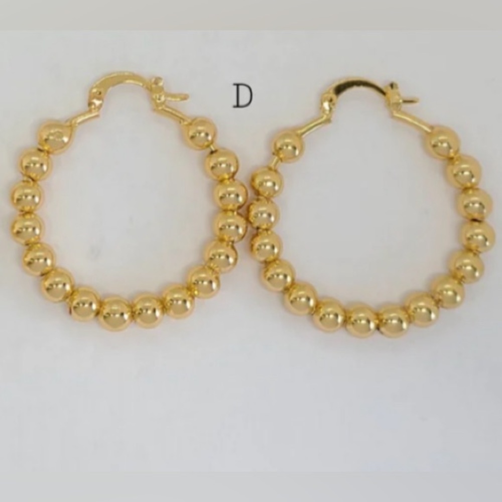 Beaded Hoops Goldfilled - Picture 3 of 5